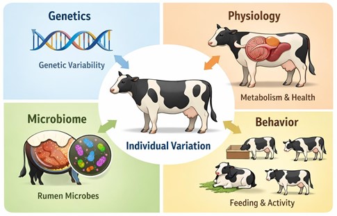 Genetic, physiological, microbial, and behavioural factors driving differences among individual ruminants..jpg